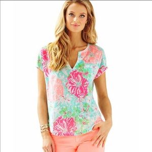 Lilly Pulitzer Duval Notch Neckline Blouse